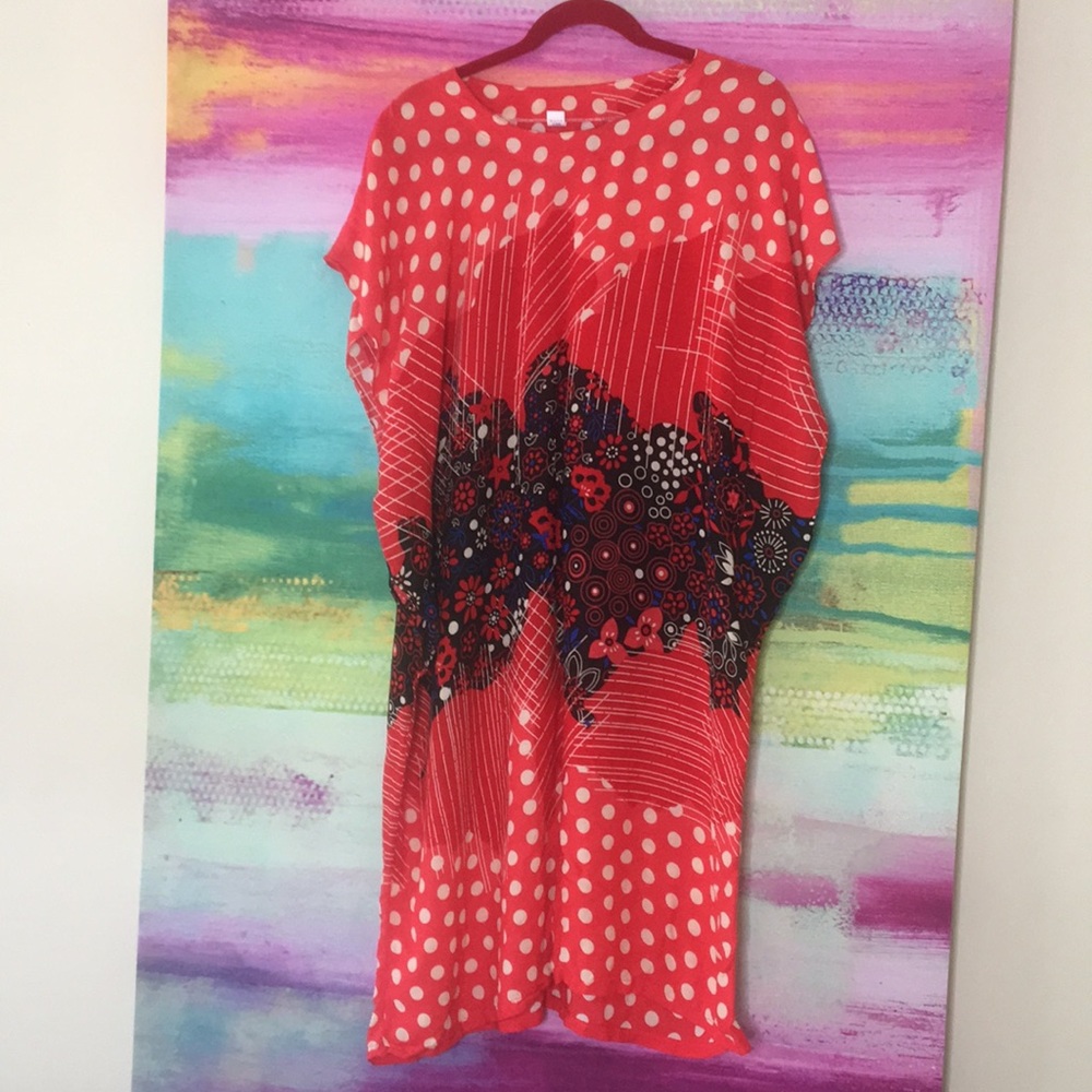 Orange/ Multicolor Caftan - image 1